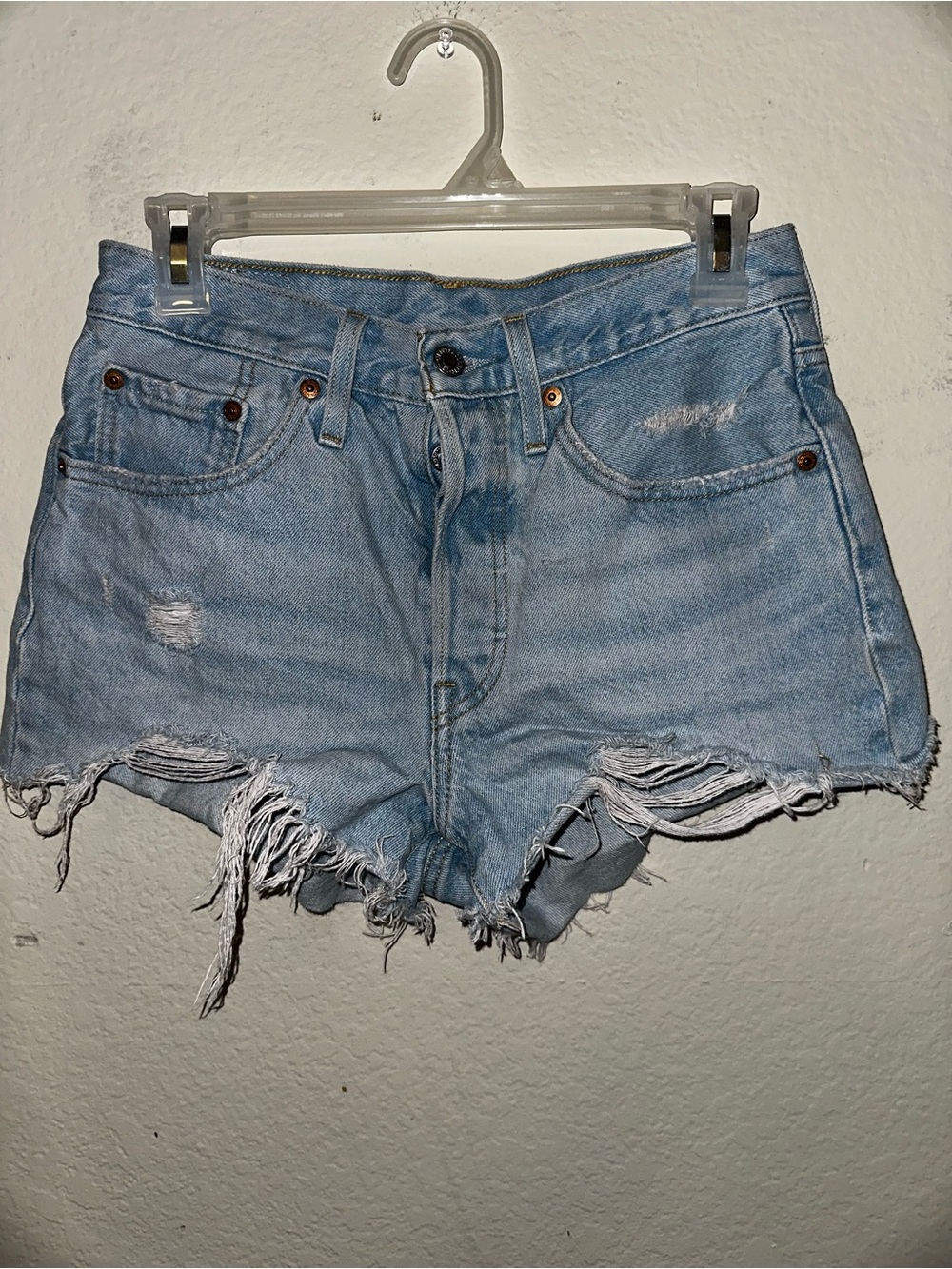 Levi's 501 light blue high rise shorts size 26